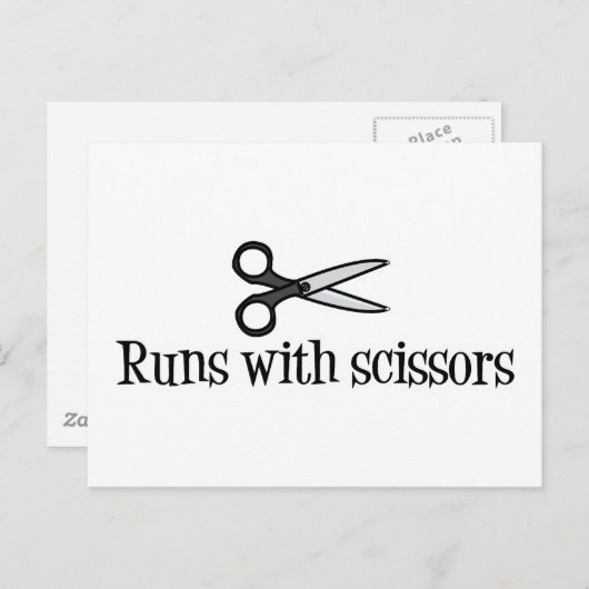 Runs mit Schere Postkarte (Vorne/Hinten)