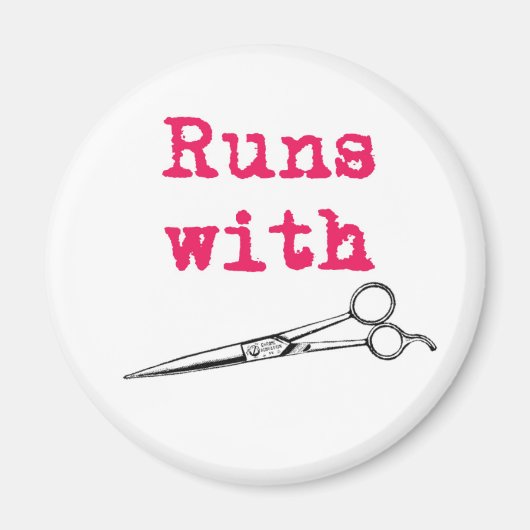 Runs mit Shears Hair Stylist Magnet (Vorne)