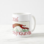 Runs mit Windhunden Kaffeetasse (VorderseiteRechts)