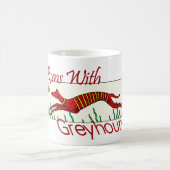 Runs mit Windhunden Kaffeetasse (Mittel)