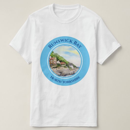 Runswick Bay North Yorkshire, England Watercolour T-Shirt (Design vorne)