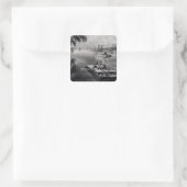 Runter am Fluss Quadratischer Aufkleber (Tasche)