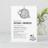 Runter & Booggen bei Disco Themenwelt Brautparty Einladung (Stehend Vorderseite)