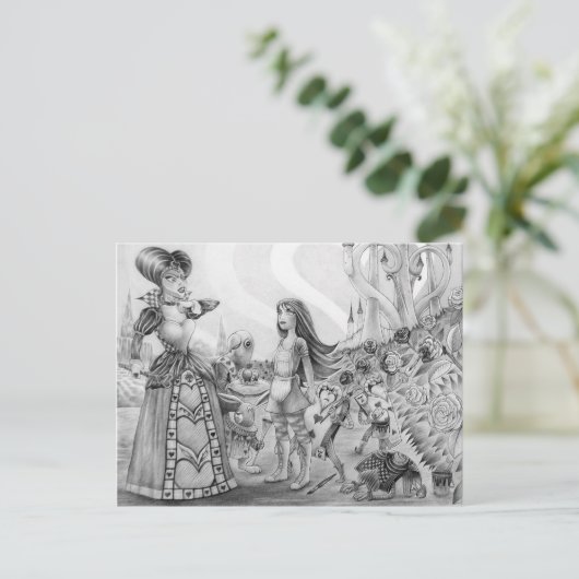 "Runter mit dem Kopf!" Postkarte (Stehend Vorderseite)