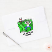 runter von meinem Rasen Runder Aufkleber (Umschlag)