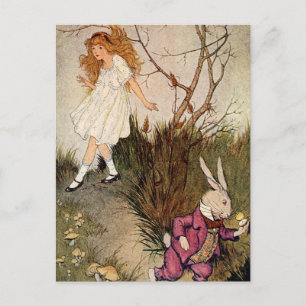 Runter zum Kaninchenloch Postkarte