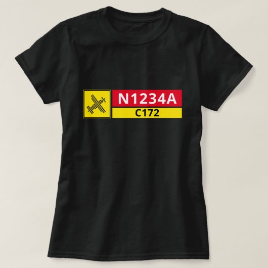 Runway Sign Add an Aircraft Number T-Shirt (Design vorne)
