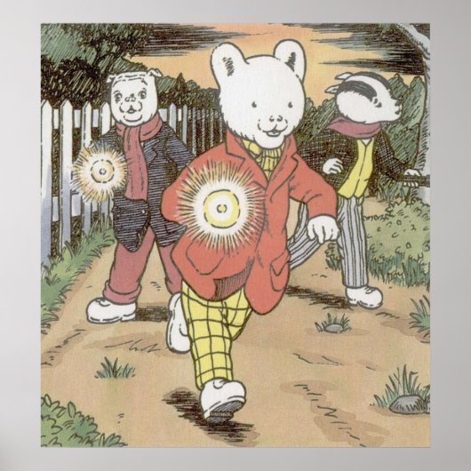 Rupert Bear Bill Badger und Algy Mops Poster (Vorne)