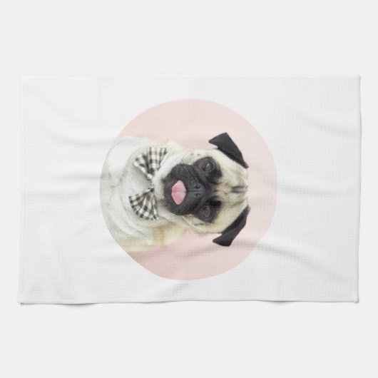 Rupert das Mops-Tee-Tuch Geschirrtuch (Horizontal)