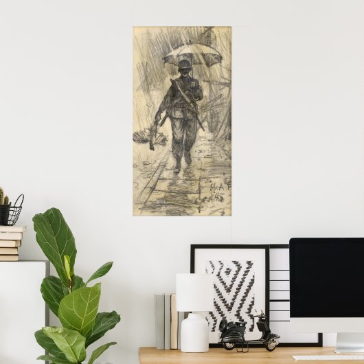 Rupie bringt Hühneressen Poster (Heimbüro)