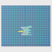Rupydetequila Linen Paper Unique Gingham Geschenkpapier (Flach)