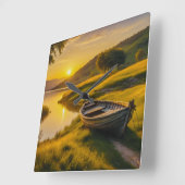 Ruquil Morning Sunrise Quadratische Wanduhr (Winkel)