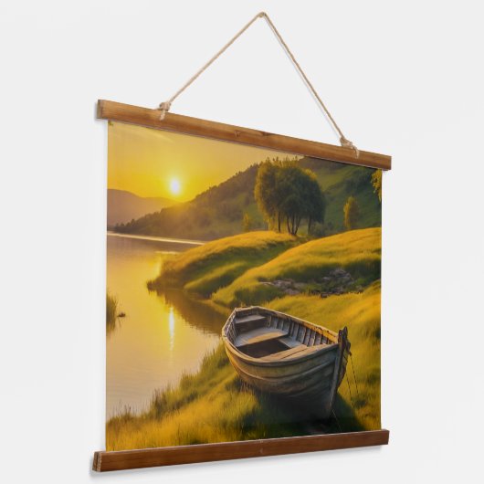 Ruquil Morning Sunrise Wandteppich Mit Holzrahmen (Gewinkelt)