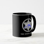 Rural Badge Mug Black Handle Tasse (VorderseiteRechts)