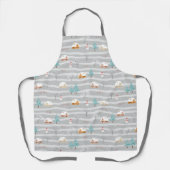 Rural Farm Winter Home Snowman Pine Trees Rustic Schürze (Vorderseite)