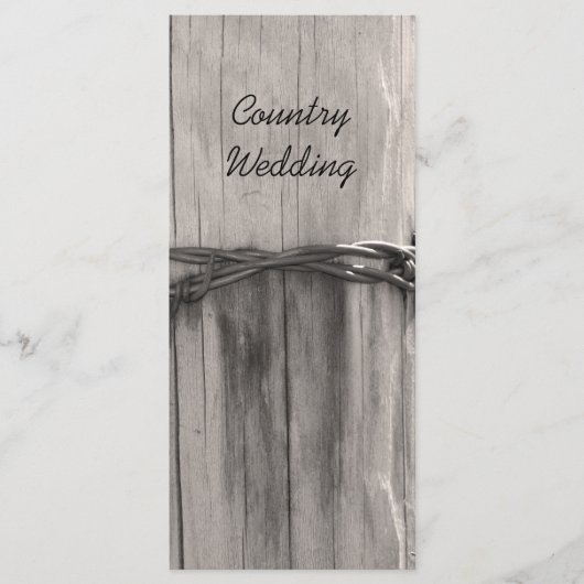 Rural Fence Post Country Ranch Wedding Program Programm (Vorderseite)