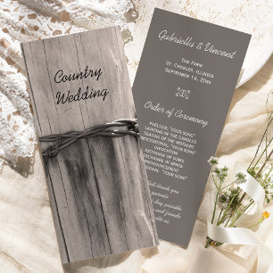 Rural Fence Post Country Ranch Wedding Program Programm