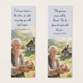 Rural landscape bookmark with motivating Bible (Vorne & Hinten)