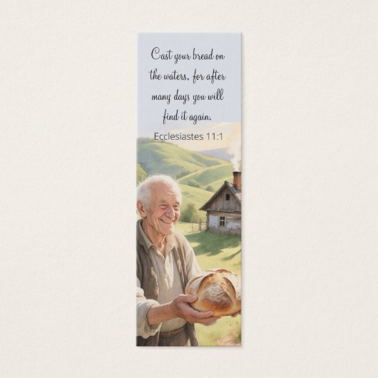 Rural landscape bookmark with motivating Bible (Vorderseite)