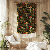 Rural Life Blanket Mushrooms in a Cozy Woodland Fleecedecke