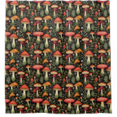 Rural Life Curtain Mushrooms in a Rustic Palette Duschvorhang (Vorderseite)