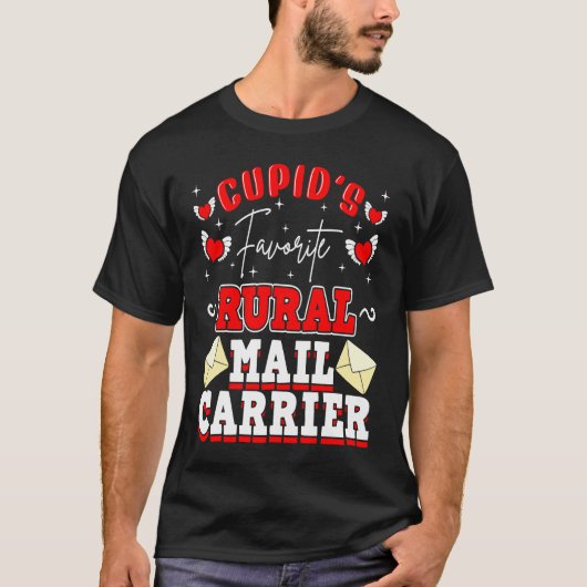 Rural Mail Carrier Cupid Valentine's Day Postal Wo T-Shirt (Vorderseite)
