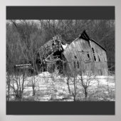 Rural Nebraska Barn B&W Poster (Vorne)