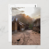 Rural Riverside Village am Mekong River, Laos Postkarte (Vorne/Hinten)