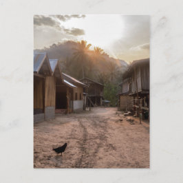 Rural Riverside Village am Mekong River, Laos Postkarte