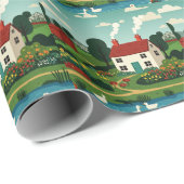 Rural town geschenkpapier (Rolleneckpunkt)