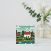 Rural town quadratische visitenkarte (Stehend Vorderseite)