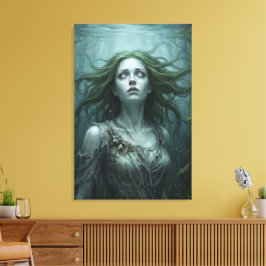 Rusalka Floating in Stagnant Pond Leinwanddruck