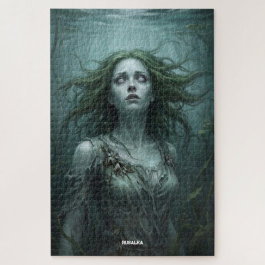 Rusalka schwebt in einem stehenden Teich Puzzle (Vertikal)