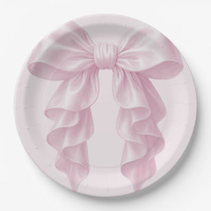 Rüsche-Schleife Pink Cascade, klassisch-elegant Pappteller