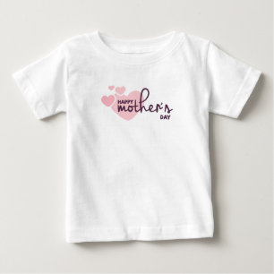 Rüsche-T-Shirt der rosa Herz-glückliches Mutter Baby T-shirt