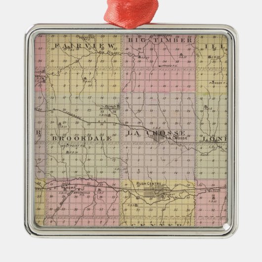 Rush County, Kansas Silbernes Ornament (Vorne)