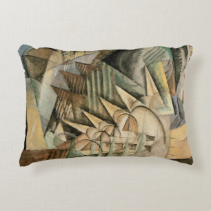 Rush Hour, New York von Max Weber, Vintage Kubismu Dekokissen