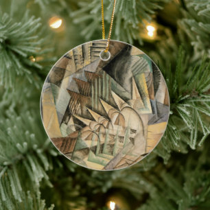 Rush Hour, New York, von Max Weber, Vintager Kubis Keramik Ornament