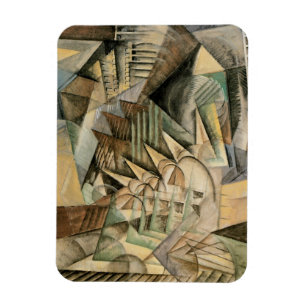 Rush Hour, New York, von Max Weber, Vintager Kubis Magnet