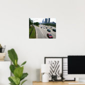 Rush-Hour-Verkehr in Chicago Poster (Heimbüro)