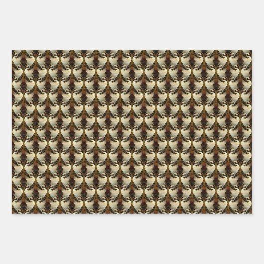 Rush Iris Crane Birds Gold Ivory Set Geschenkpapier Set (Vorderseite 3)