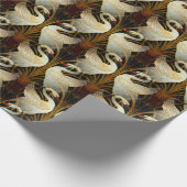 Rush Iris Crane Birds Gold Ivory Wrapping Paper Geschenkpapier (Ecke)