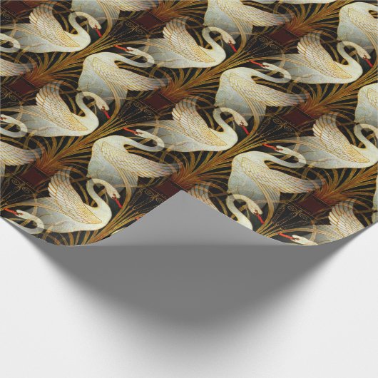 Rush Iris Crane Birds Gold Ivory Wrapping Paper Geschenkpapier (Ecke)