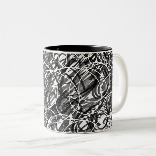 Rush of Time Abstract Art Zweifarbige Tasse (VorderseiteRechts)