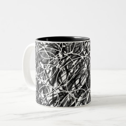 Rush of Time Abstract Art Zweifarbige Tasse (Vorderseite Links)