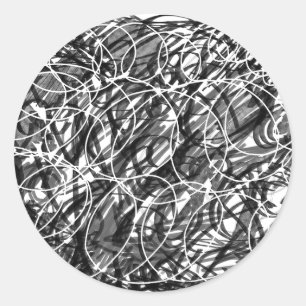 Rush of Time Abstract Doodle Runder Aufkleber