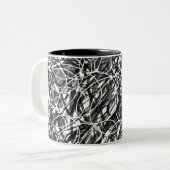 Rush of Time Abstrakte Kunst Zweifarbige Tasse (Vorderseite Links)