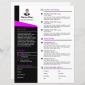 Rush-Studentinnenverbindung Moderne Resume-Vorlage (Vorne/Hinten)