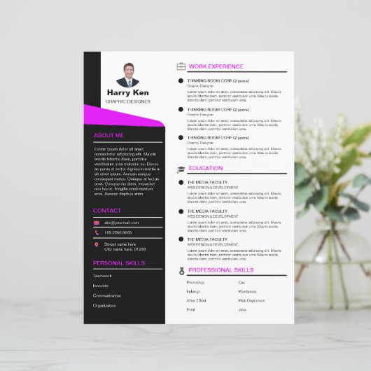 Rush-Studentinnenverbindung Moderne Resume-Vorlage (Stehend Vorderseite)