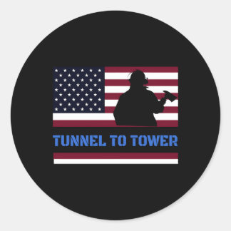 Rush Tunnel to Tower Firefighter Runder Aufkleber